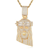 Men's Full Diamond Zircon Statue Pendant Necklace
