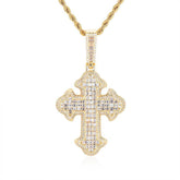 Men's Cross Zirconia Pendant Necklace