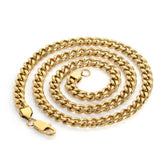 Men's Snake Head Buckle Genuine Gold Plated Cuban Necklace #CHA056