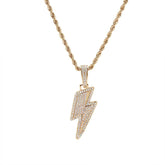 Men's Lightning Pendant Zirconia Necklace