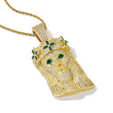 Men's Four-leaf Clover Portrait Zircon Pendant Necklace