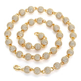 Women's Micro-paved Zirconia Round Bead Necklace #CHA099