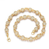 Men's Diamond Round Bead Zircon Necklace