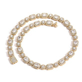 Men's Square Round Zircon Rock Candy Necklace #CHA116