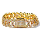 Men's Diamond Shape Cuban Micro-Inlaid Zirconia Bracelet #CHA013