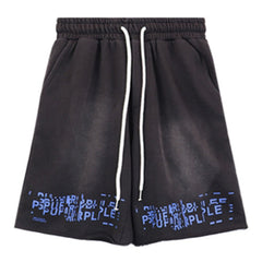 Purple Brand Letter Logo Printed Shorts