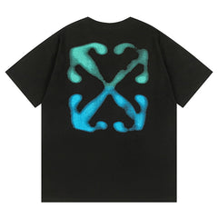 OFF WHITE Blue Arrow logo back T-Shirts