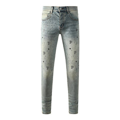 Purple Brand Crystal Diamond Jeans #9127