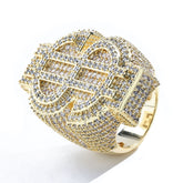 Men's Dollar Sign Diamond Zircon Ring