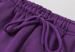 Sp5der Black Foam Printing Pant-Purple #8308