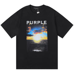 Purple Brand Sunrise At Sea Print T-Shirt