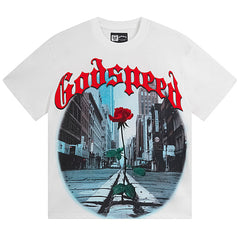 Godspeed Rose Pattern Printed T-Shirts #1051