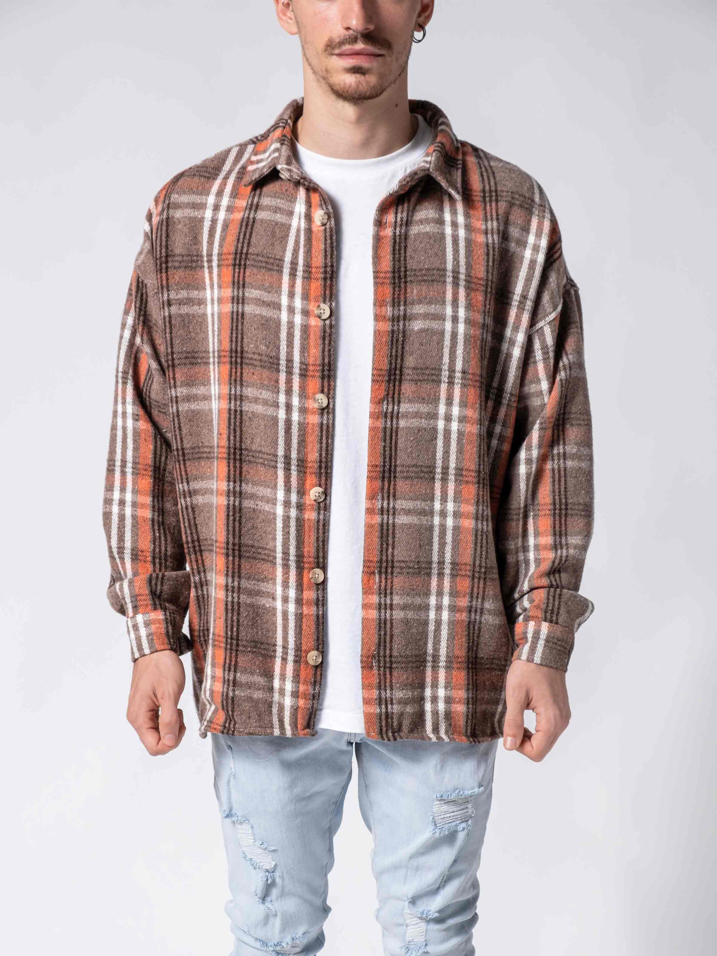 J-Cut Brown Flannel T-Shirt main image 0