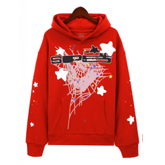 Sp5der Spider Web Hoodie-Red #5505