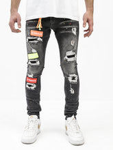 Black Patchy Jeans