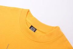 Sp5der Green Foam Printing High Weight T-Shirt Yellow