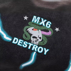 SAINT MICHAEL + TEFLON DISCO Distressed Printed Cotton-Jersey T-Shirt