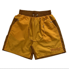 RHUDE Colorblock Embroidered Letters Shorts