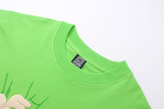 Sp5der Green Foam Printing High Weight T-Shirt Green
