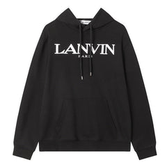 LANVIN Logo Embroidered Cotton Hooded Sweatshirt