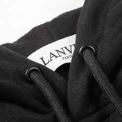 LANVIN Logo Embroidered Cotton Hooded Sweatshirt