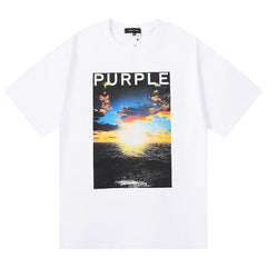 Purple Brand Sunrise At Sea Print T-Shirt