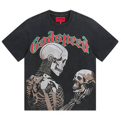 Godspeed Skeletons Pattern Printed T-Shirts #1060