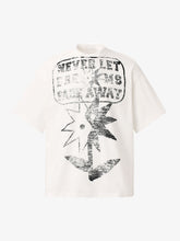 Distressed Fun Print Crew Neck T-shirt