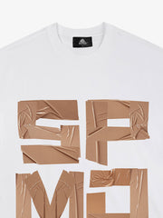 Original Tape Layered Letter Print T-shirt