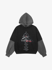 Street Faux Two-Piece Suede Hoodie