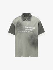 Retro Letter Printing Dirty POLO T-shirt