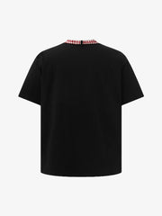 Street Plaid Tie Short Sleeve T-Shirt