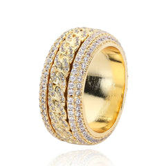 Men's Rotatable Micro-paved Zirconia Cuban Ring