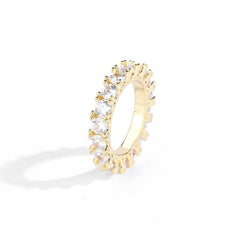 Men's Single Row Couple Zircon Ring