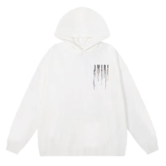 AMIRI PRINTING PAINT DRIP POPOVER HOODIE