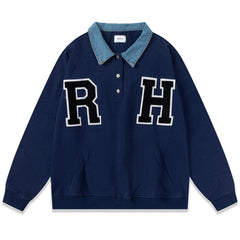 RHUDE letter-patch cotton sweatshirt