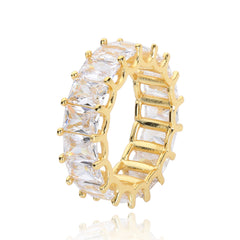 Men's Single Row Baguette Zirconia Ring
