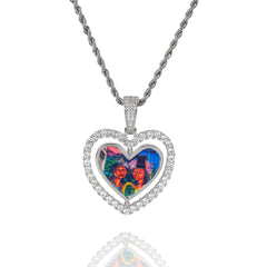 Women's Rotatable Love Photo Frame Pendant Necklace