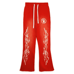 Hellstar Retro washed Flare pants Red