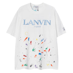 LANVIN Splash ink embroidery T-Shirts