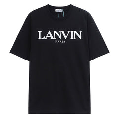 LANVIN Letter Embroidery T-Shirt Black