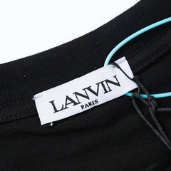 LANVIN Letter Embroidery Logo T-Shirt Black