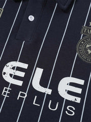 Faux Two-piece Vertical Striped POLO Shirt T-shirt
