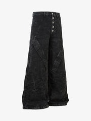 High Street Functional Structured Design Tie-Dye Baggy Jeans