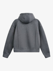 Deconstructed Split Drawstring Hooded Sweatshirt