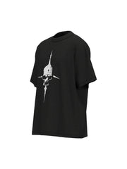 Distressed Skull Cross Graphic T-Shirt - 2445