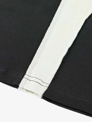 Lightning Letter Print Contrast Color Stitching Long-Sleeve T-shirt