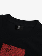 Street Cross Lettering Print Long-sleeved T-shirt