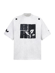 Street Heavy Embroidered Floral T-shirt