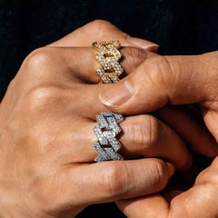 Men's Diamond Zirconia Cuban Ring